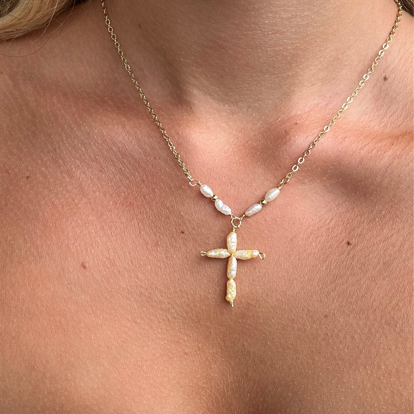 Yellow Cross Necklace