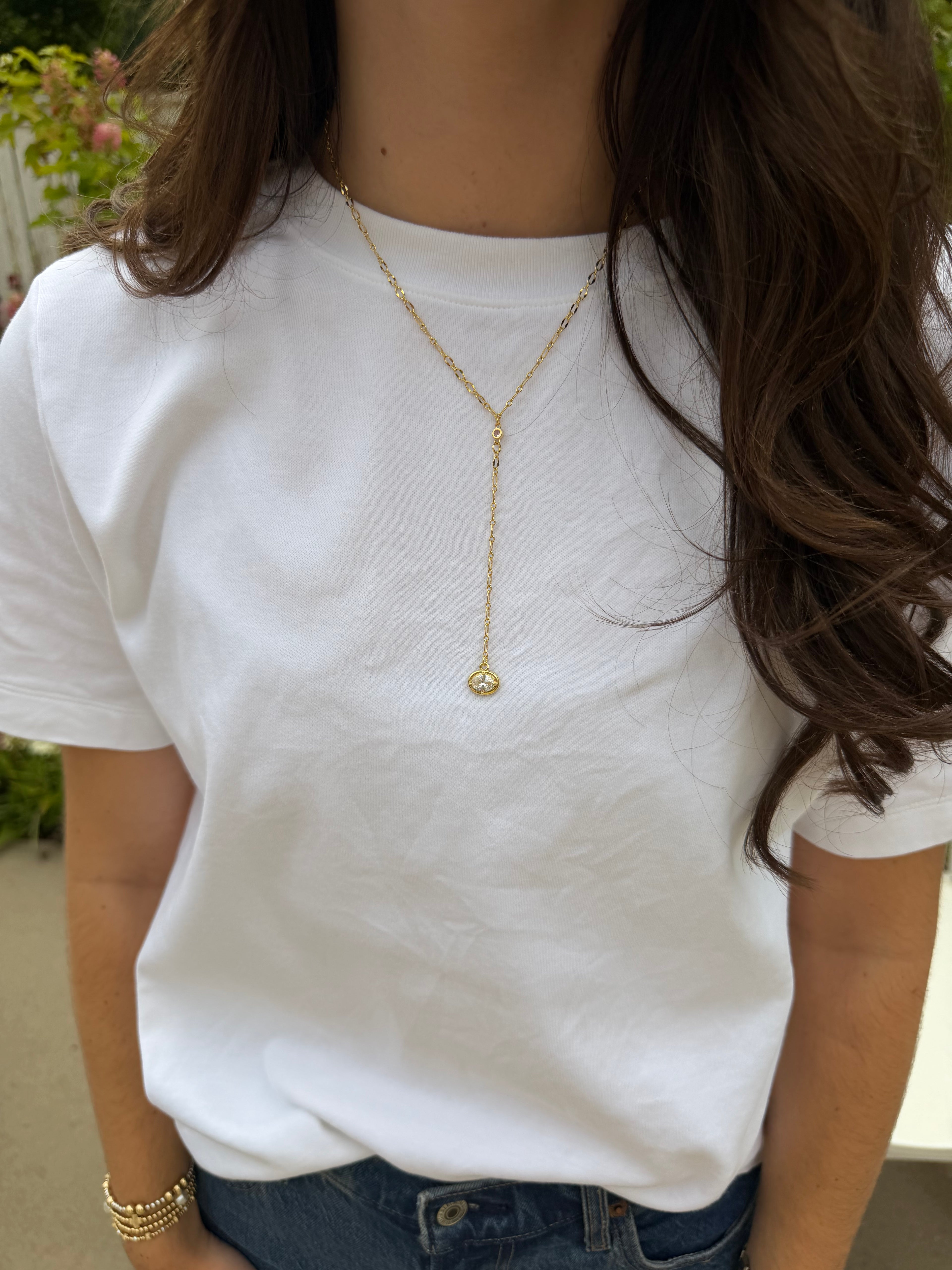 Pink Drop Necklace