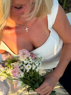 White Cross Necklace