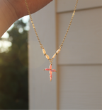 Pink Cross Necklace