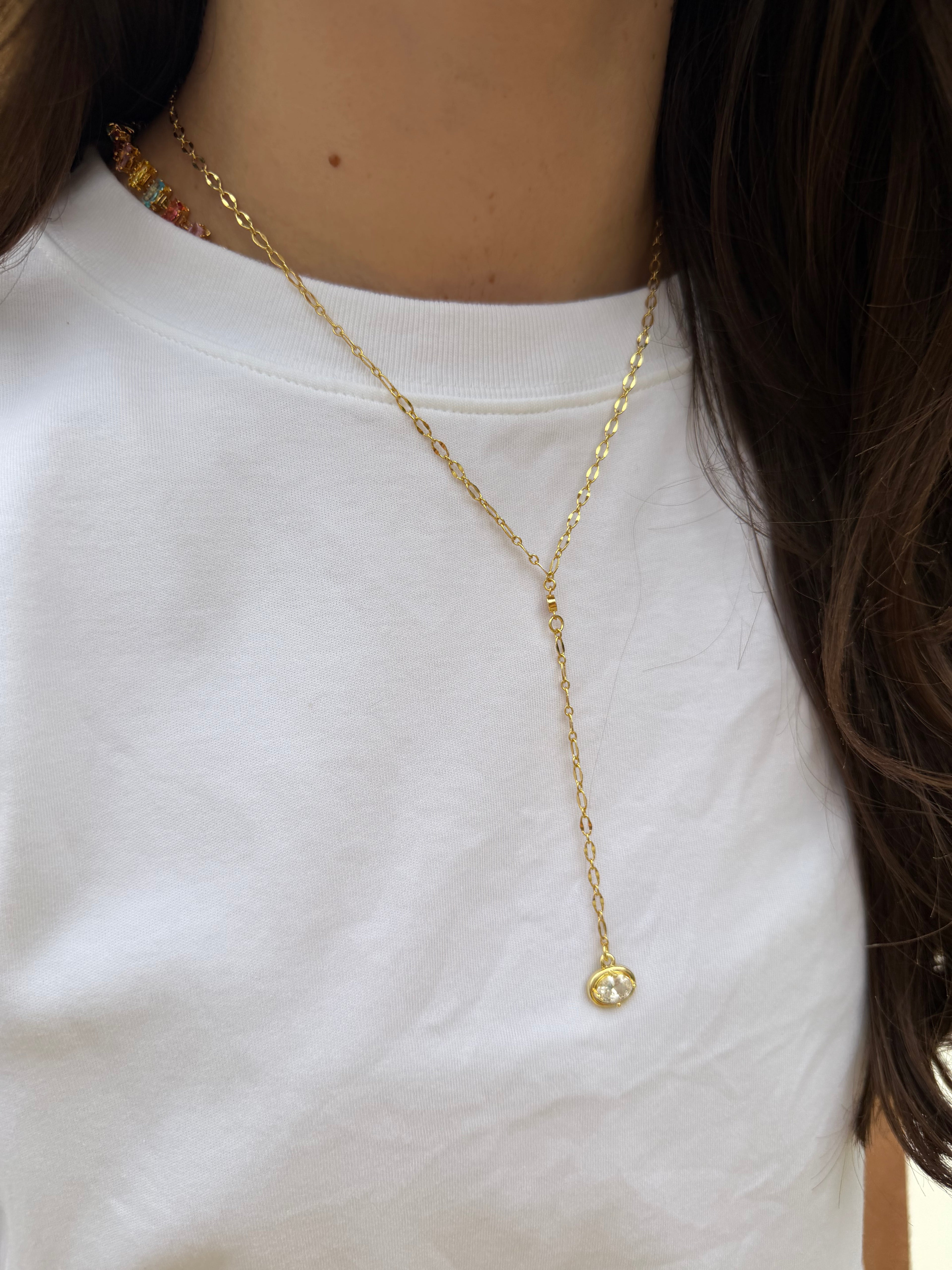 Pink Drop Necklace