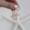 Pink Cross Earrings