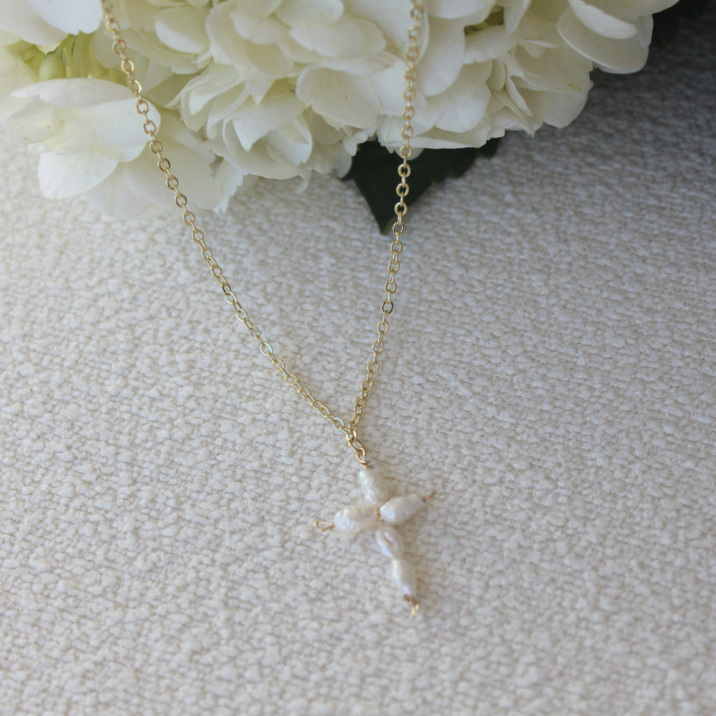 White Cross Necklace