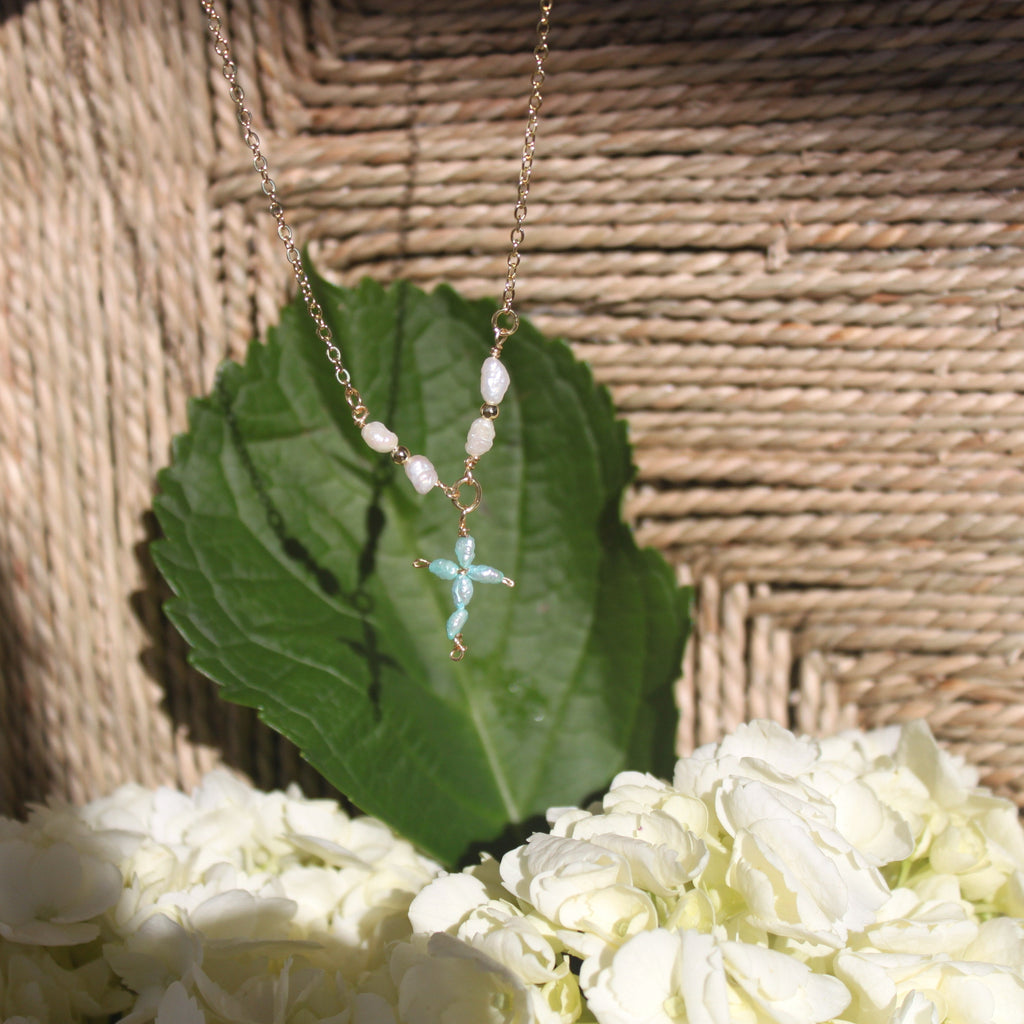 Blue Cross Necklace