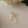 White Cross Earrings