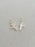 Pearl Cross Earrings