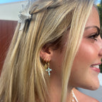 Blue Cross Earrings