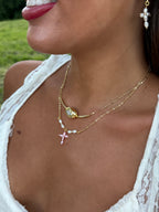 Pink Cross Necklace