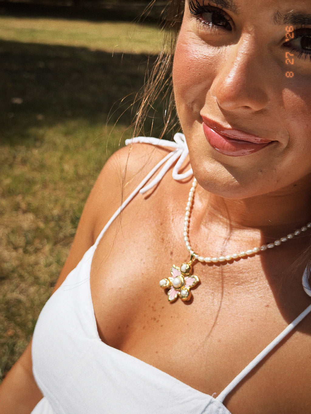Pink Hibiscus Necklace